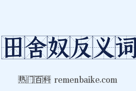 田舍奴反义词是什么意思的图片